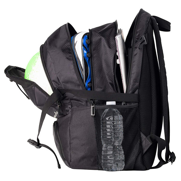 Leichter Fußball-Volleyball-Basketball-Fußball-Rucksack mit Ballfach einschließlich Schuhplatten-Ballhalter-Design