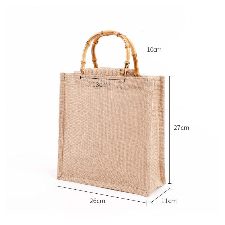Mode umweltfreundliche wiederverwendbare Jute-Einkaufstasche Luxus-Geschenkverpackung Jute-Tasche Wasserdichte Einkaufstasche