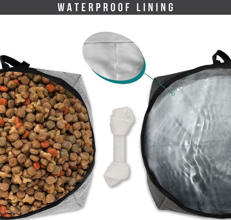 Neue faltbare zusammenklappbare personalisierte Hundefutterbeutel Futterbehälter Haustier Wassernapf Hundereisetasche