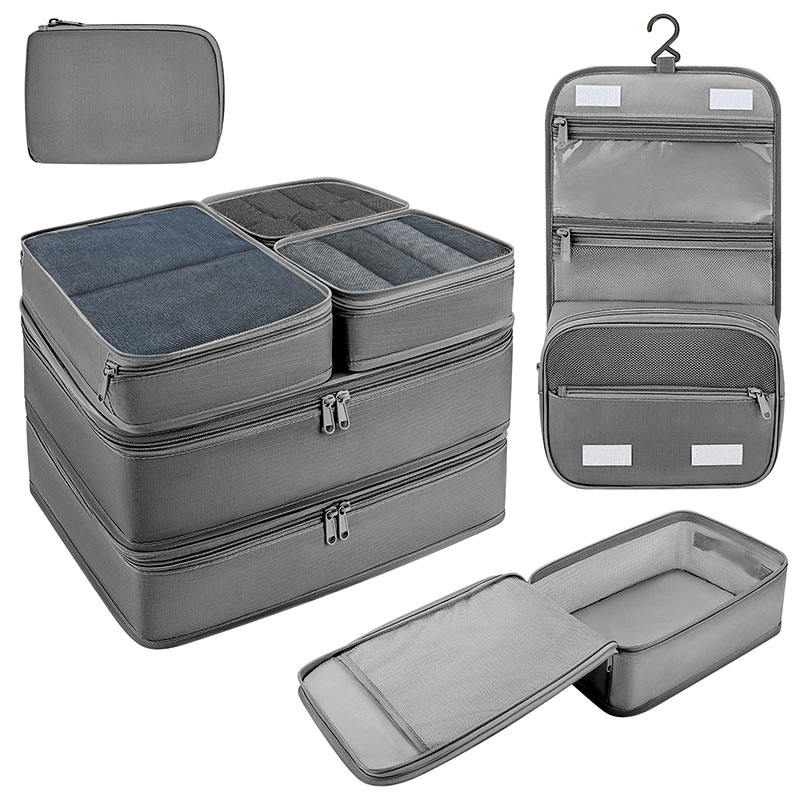 Hochwertige, maßgeschneiderte, langlebige Großhandelsgepäckaufbewahrungs-Organisatoren, 4 Set Reiseverpackungswürfel