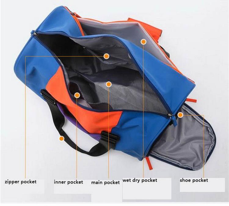 Hochwertige heiße Verkaufssportreise-Sporttaschen für Männer wasserdichte Nylonfrauensport-Wochenendtasche mit benutzerdefiniertem Logo