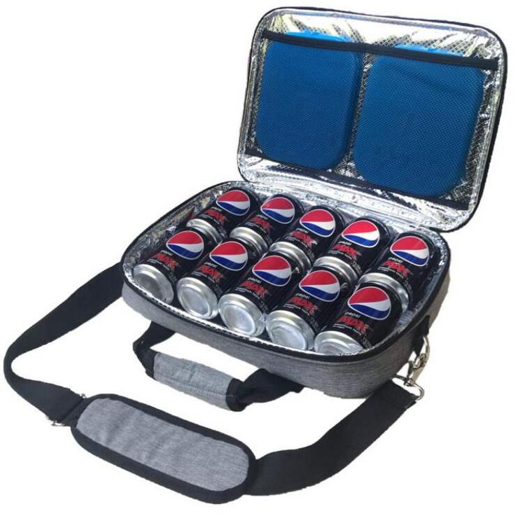 Tragbarer 6er-Pack Flaschenkühler Bierflaschenträger Einkaufstasche Wiederverwendbare isolierte Lunch-Kühltasche Passend für 10 Getränkedosen