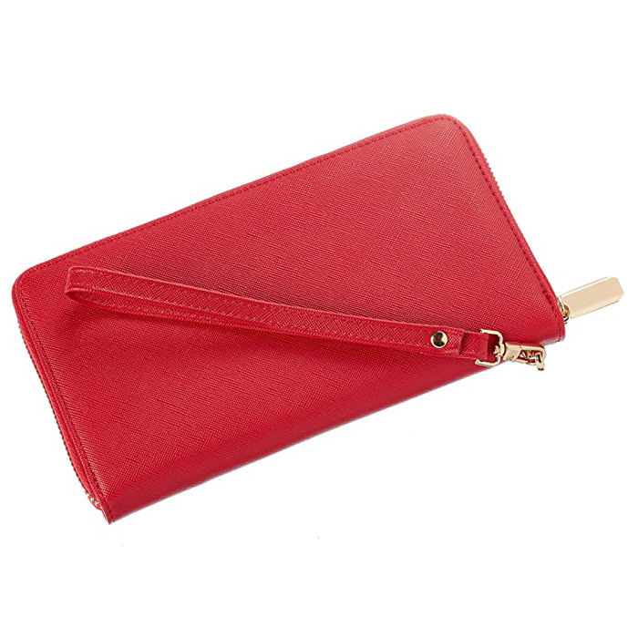 Lange Brieftasche aus PU-Leder mit RFID-Blockierung für Damen mit großem Fassungsvermögen und Reißverschluss