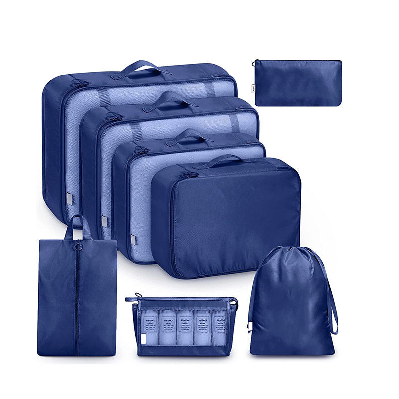 8-teiliges Reisegepäck-Organizer-Kit Kleidung Schuhe Aufbewahrung Netzbeutel-Set Kompressionsverpackungswürfel