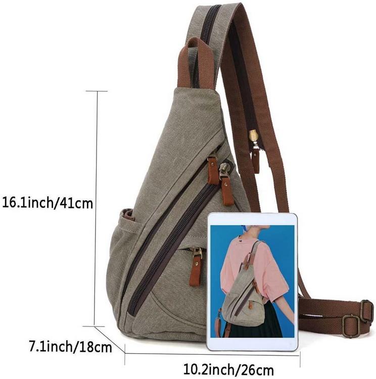 Gute Qualität Unisex Sling Bag Brust Schulter Rucksack Custom Cotton Canvas Umhängetasche für Männer Frauen
