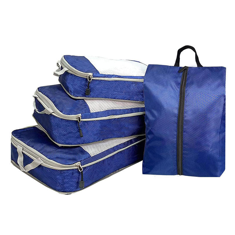 Ultraleichtes, benutzerdefiniertes Kompressionsgepäck, wasserdicht, 4 Stück, Kleidung, Unterwäsche, Aufbewahrungsorganisator, Reiseverpackungswürfel für Packung