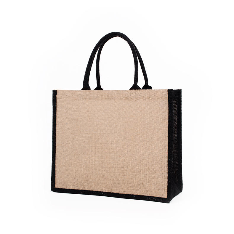 Günstige benutzerdefinierte Logo natürliche Jute Geschenktaschen wiederverwendbare Lebensmitteleinkaufstaschen Sackleinen Tragetaschen Jute