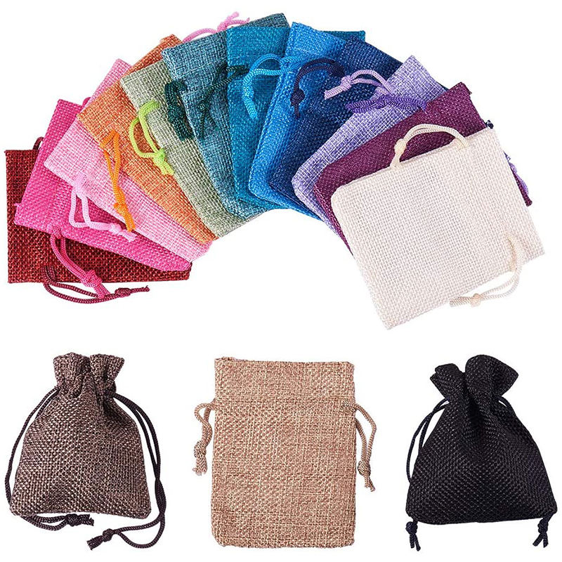 Hochzeitsfeier Schmuck Favor Gift Candy Drawstring Pouch Sackleinen Säcke Pakistan Jute Sand Bag