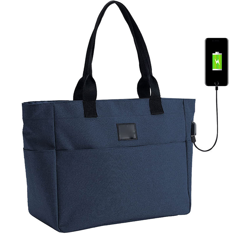 Frauen Arbeit Lehrer Taschen Passt 17'' Laptop Große Oxford Tragetasche Schulter Handtasche Tasche in loser Schüttung für Frau mit USB-Anschluss