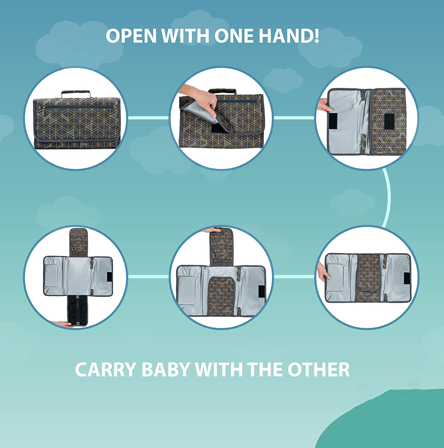 Tragbares Neugeborenes Baby Essentials Unisex Baby Stuff Tragbare Wickelunterlage mit Griff