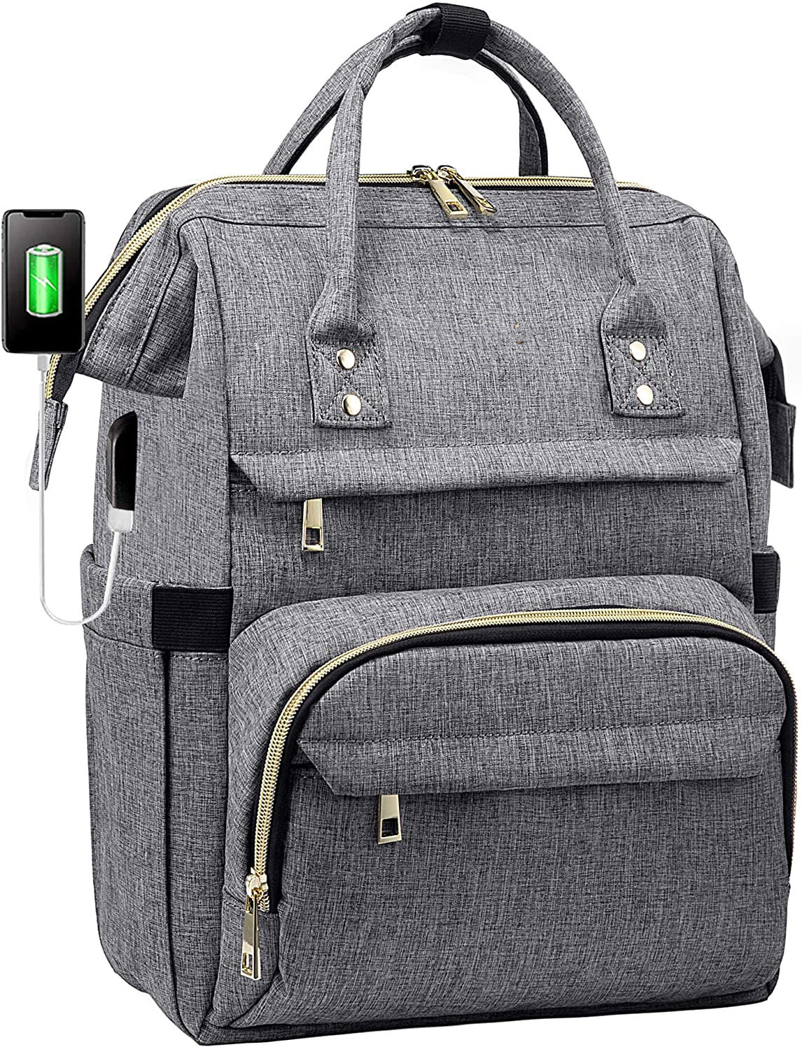 Große Kapazität Baby Wickeltasche Bett Rucksack, Moskitonetz USB Baby Wickeltasche Anti-Diebstahl Wickelrucksack Bett