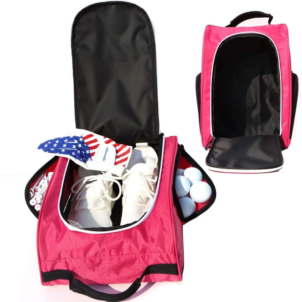 Golfschuhtasche mit individuellem Logo Golfschuhtragetasche mit Reißverschluss, Netzbelüftung und Seitentaschen für Golfbälle