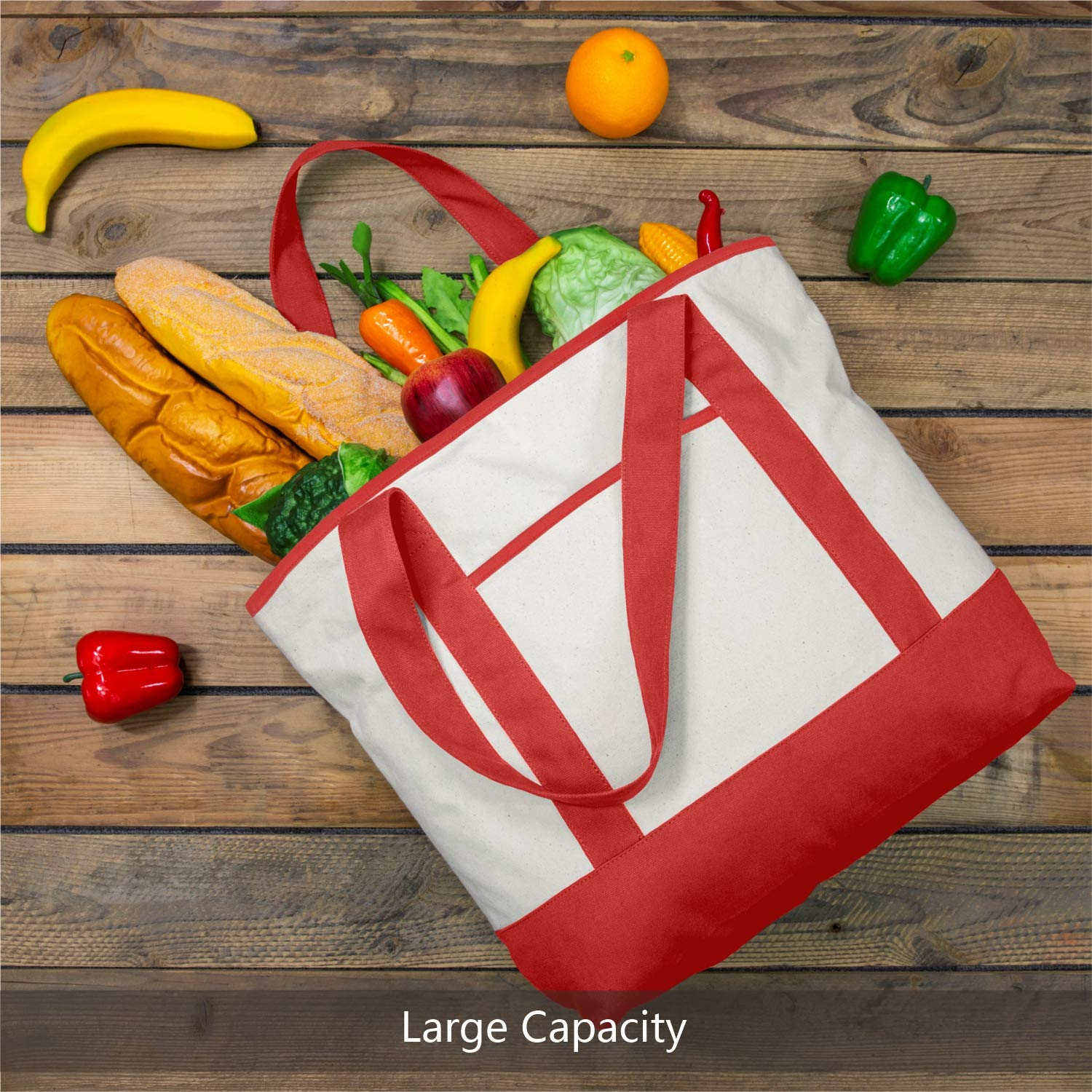 Großhandel Open Top Canvas wärmeisolierte Tote Lunch Camping Bag Kühler für Lebensmittel mit Außen- und Innentaschen