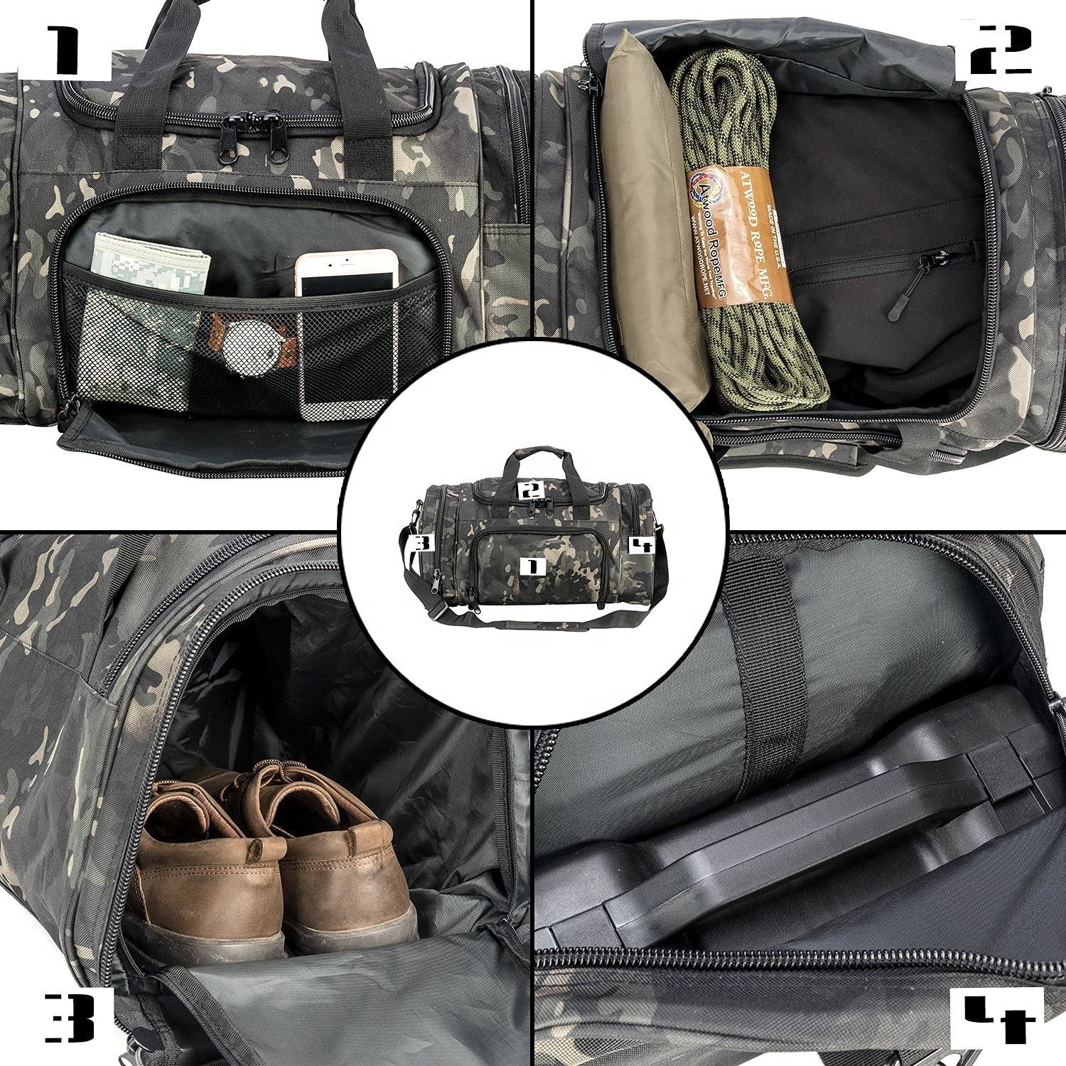 Reisetasche mit Schuhfach und verstellbarem Riemen, faltbare Reisetaschen für Männer und Frauen, wasserdichte Seesäcke