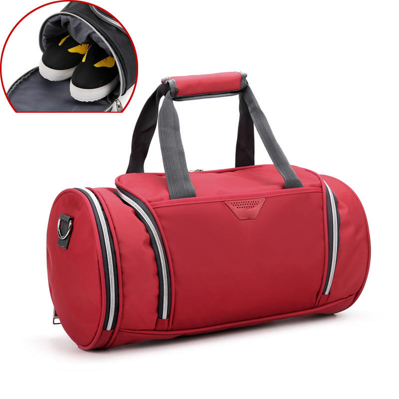 Woman Man Weekeder Fitness Carry On Sports Round Duffle Bags with Shoes Pocket Gym Overnight Mini Girls Duffel Bag Black