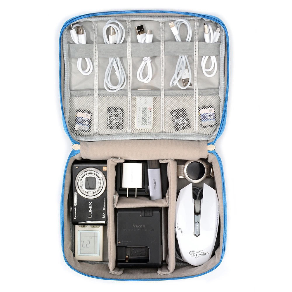 benutzerdefinierte tragbare Reiseelektronik-Organizer-Tasche für Powerbank, Handy und USB-Kabel, Festplatte, Kopfhörer