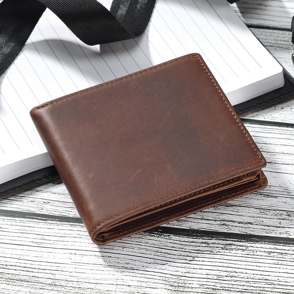 Fabrikheiße Verkäufe Amazon's News Wallet Herren Multi-Card Business horizontale Brieftasche aus Leder