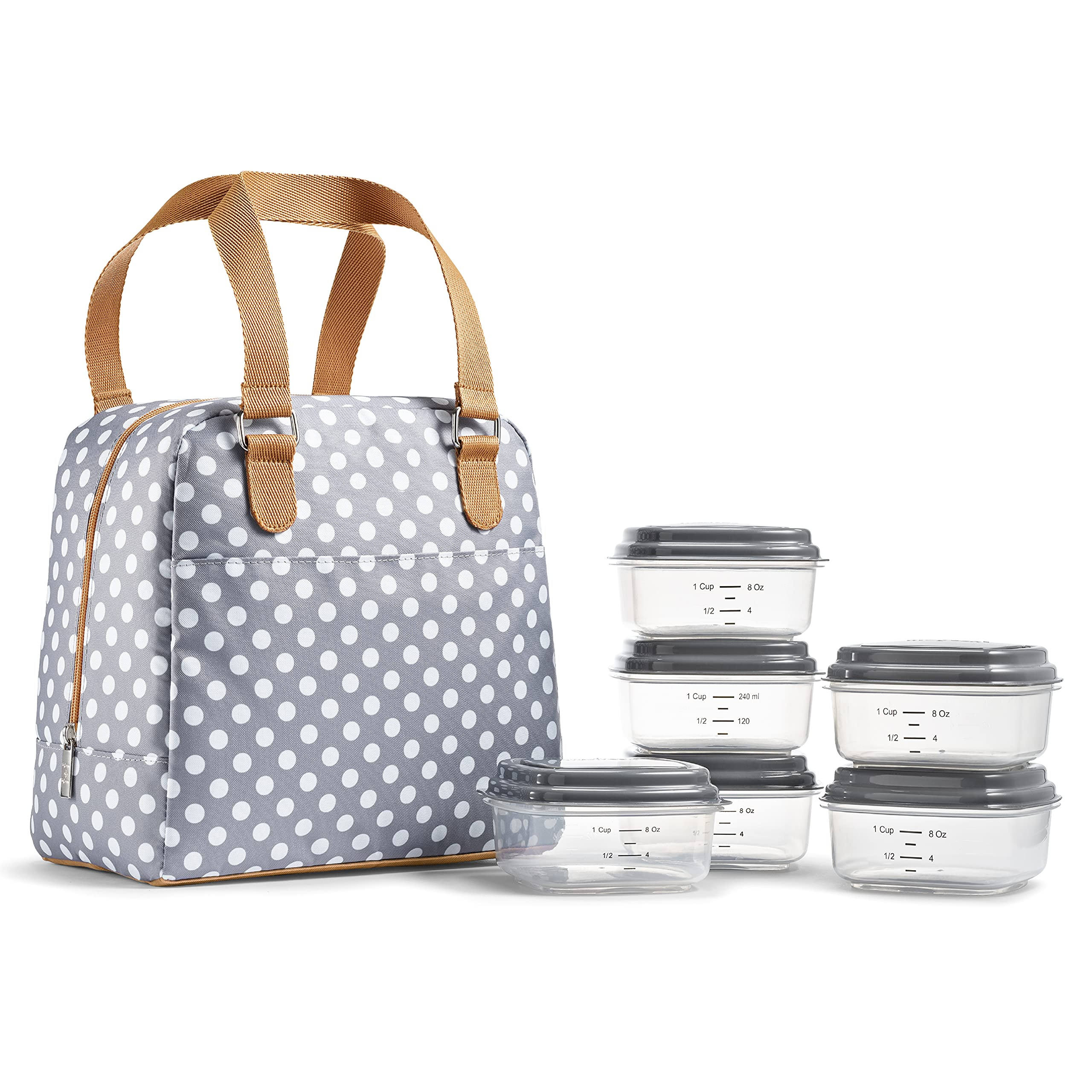 Isolierte Thermo-Lunchtasche für Frauen im Großhandel mit zwei Lebensmittelbehältern, wiederverwendbare Lunchbox für Arbeit, Schule