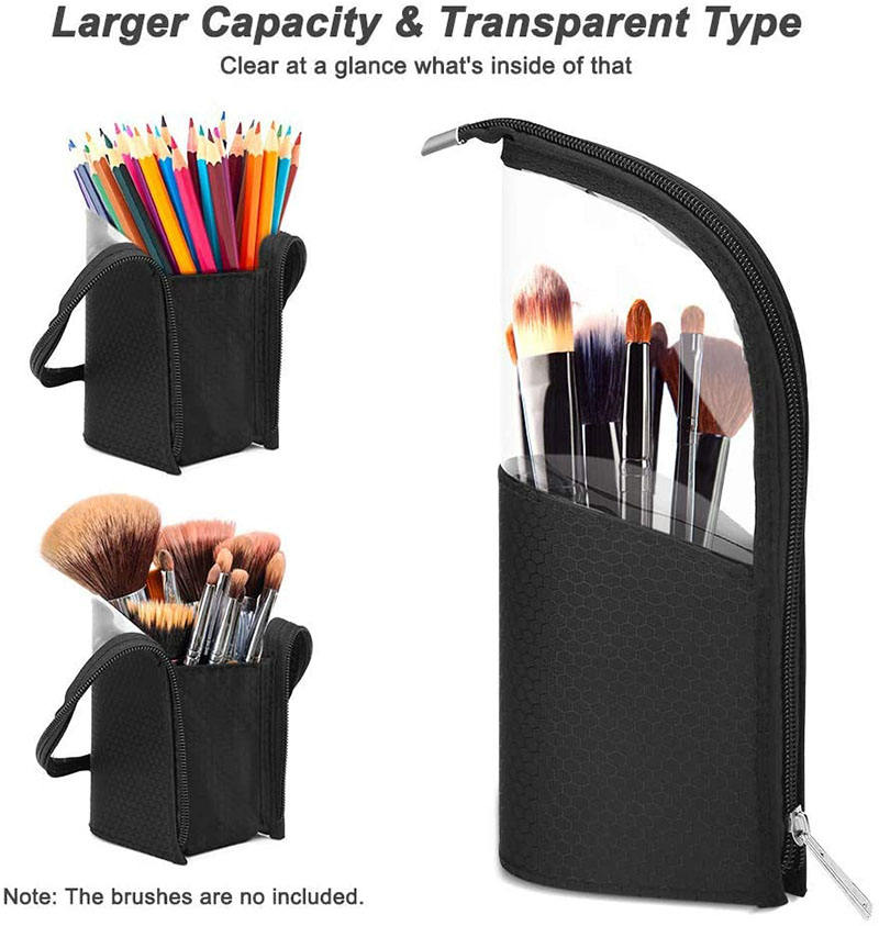 Make-up-Pinsel-Halter-Organizer, transparente Reise-Kosmetiktasche mit Reißverschluss, tragbarer Make-up-Pinsel-Beutel, professioneller Kulturbeutel