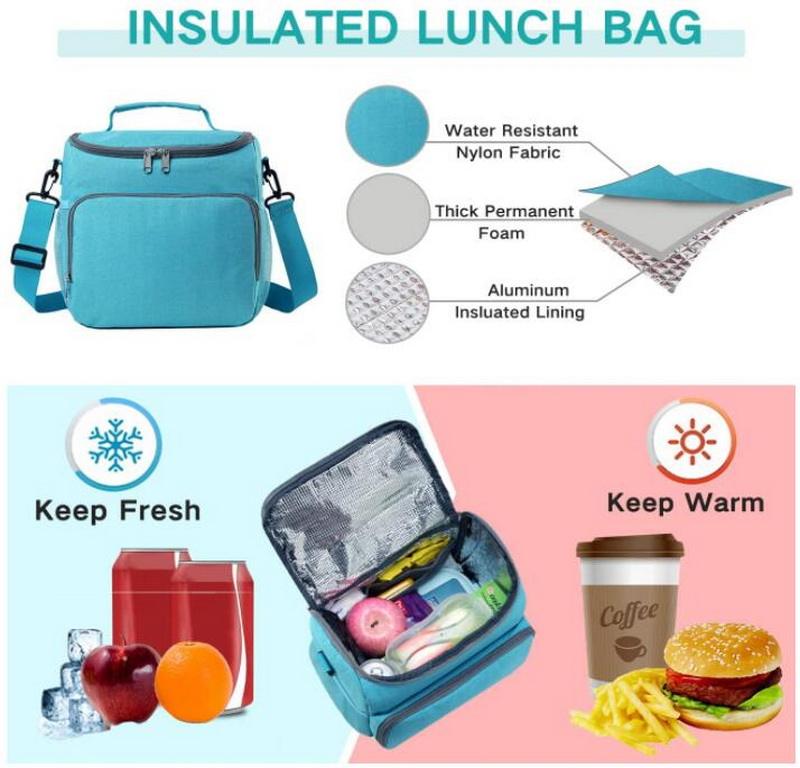 Benutzerdefiniertes Logo Frauen Picknick Strand isolierte Büro Schule Isolierung Mittagessen Taschen isolierte Folientasche Kühler mit Riemen
