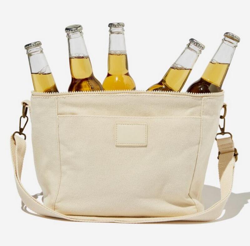 Tragbare, umweltfreundliche Getränkedose aus Baumwollsegeltuch, isolierte Taschen, Picknick, Reisen, Bierflasche, Kühltasche
