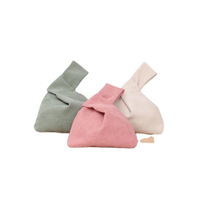 Damen, Mädchen, Frauen, japanische benutzerdefinierte Kordsamt-Geschenkgeldbörse, Einkaufshandtasche, Handgelenkknotentasche