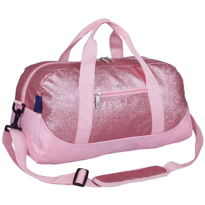 Maßgeschneiderte rosa Glitzer-Reisetasche für das Wochenende, tragbare kleine Reisetasche für Kinder, Mädchen, Tanz, Sport, Fitness