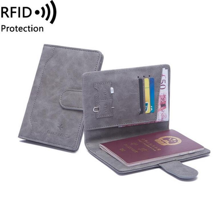 Auf Lager RFID-PU-Leder-Kartenhalter-Organisator-Reise-Geldbörsen-Kasten-Mann-Pass-Halter-Pass-Abdeckung für Geschäftsreisen