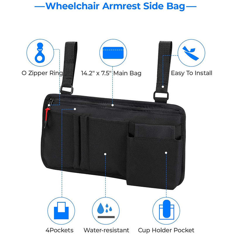 Hersteller verkauft Rollstuhl-Seitentasche mit Cup Bag Roller Electric Scooter Rollstuhl-Aufbewahrungstasche