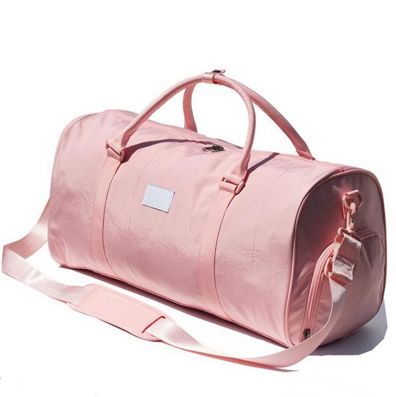 Passen Sie die rosafarbene Frauentanz-Seesack-Übernachttrage-Einkaufstasche sportliche Turnhallen-Reisetasche Weekender-Reisetasche für Damen und Mädchen besonders an