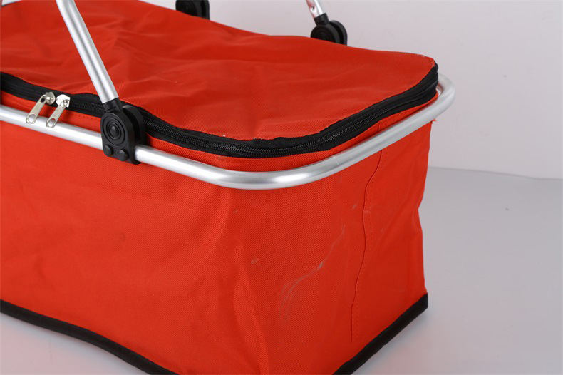 Neu zusammenklappbarer Picknickkorb Shopping Travel Camping Lebensmitteltaschen auslaufsichere isolierte faltbare Kühlkorbtasche für Thermogetränke
