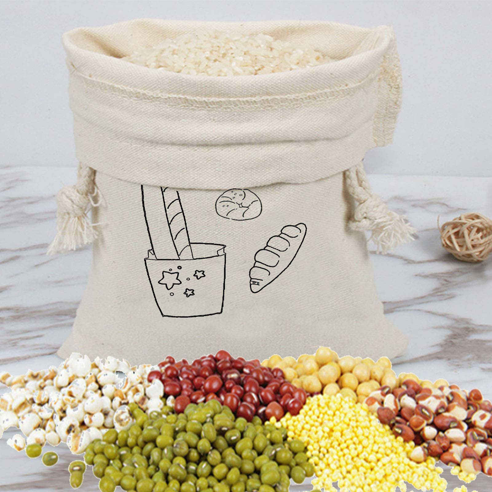 Brotbeutel Hausgemachte wiederverwendbare Aufbewahrungsbehälter für Lebensmittel Handwerkliche Brotbeutel Reiskorn Naturstoffbeutel