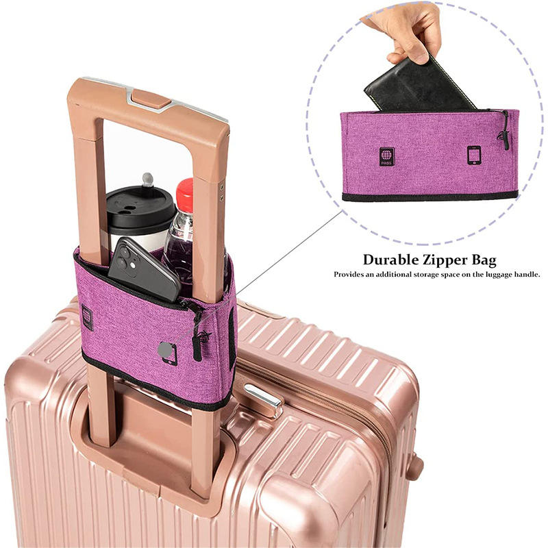 BSCI Hersteller Großhandel faltbare multifunktionale tragbare Becherabdeckung gerollt auf Griff Gepäck Reisebecherhalter