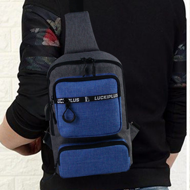 Mode Business Casual Herren Brusttasche Single Shoulder Rucksack USB Sling Crossbody Bag Pack