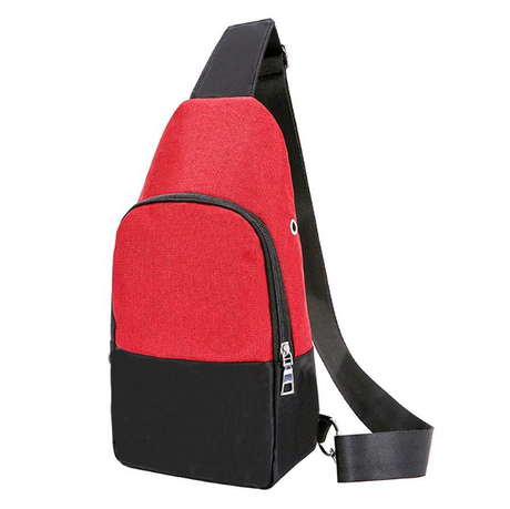 Canvas Sling Brusttasche Sport Crossbody Bagpack One Shoulder Rucksack mit USB-Ladegerät