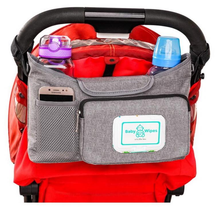 Universal-Kinderwagen-Zubehörtasche, Baby-Organizer, Kinderwagentasche für Kinderwagen, Aufbewahrungstasche mit leicht zugänglichen Taschen