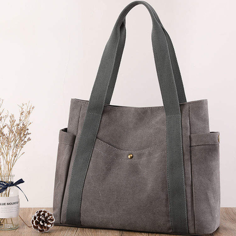 Baumwollsegeltuch-kundenspezifische Logo-Einkaufstaschen des China-Herstellers Frauen umweltfreundliche Einkaufstasche für Freizeitschularbeit