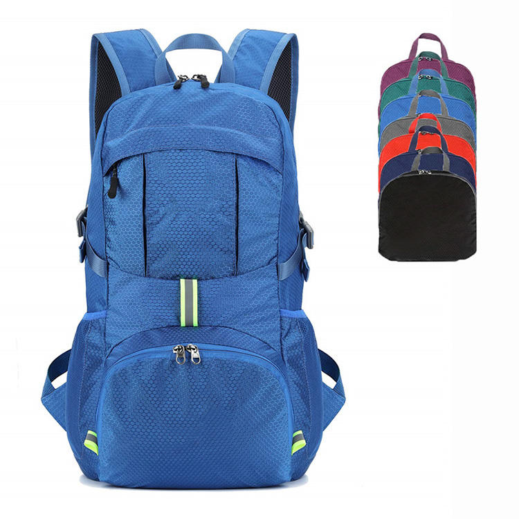 Benutzerdefinierter faltbarer Rucksack, tragbarer, ultraleichter Outdoor-Sport-Rucksack, Reise-Campingtasche für Männer und Frauen