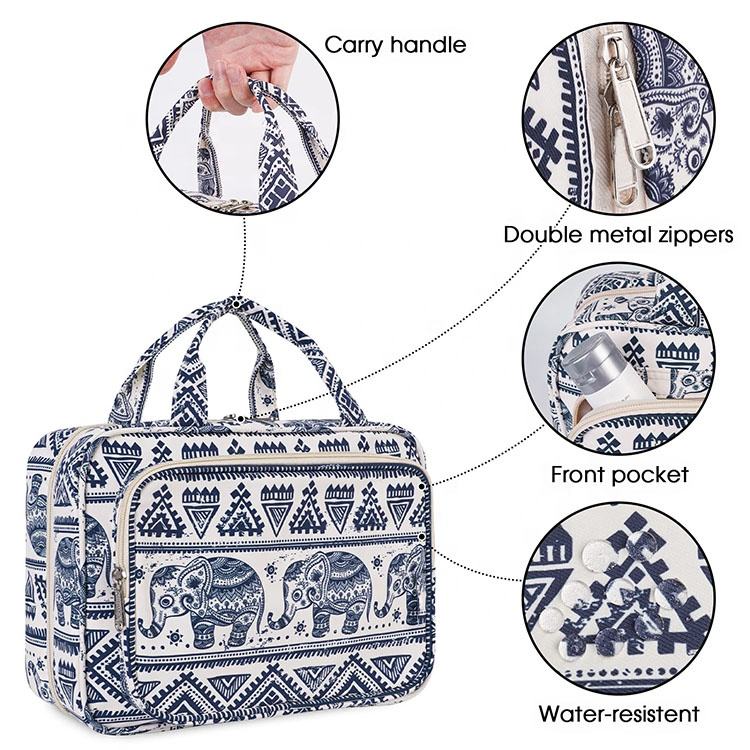 Benutzerdefiniertes Logo zum Aufhängen, vollständiger Druck, Anpassen, Make-up-Tasche, größere Kapazität, wasserdichte Kosmetiktasche, Reise-Toilettenartikel