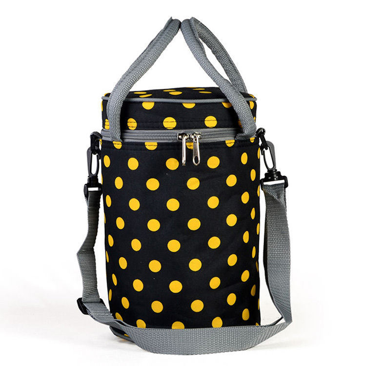 wellpromotion runde Lunch-Kühltasche Oxford-Stoff dicke Kühltasche isolierte Mode-Aluminiumfolie mit Handtrage-Kühltaschen-Fabrik