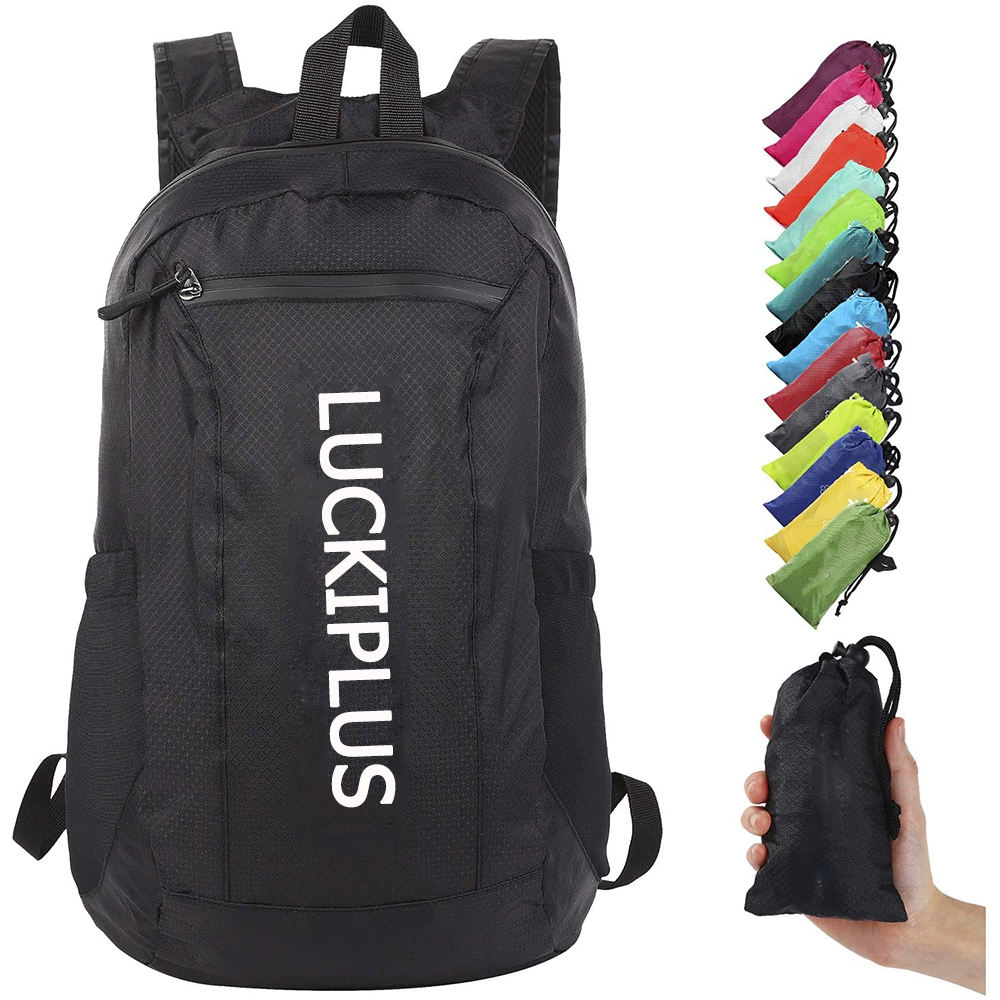 faltbarer Reiserucksack mit großem Fassungsvermögen, benutzerdefiniertes Logo, wasserdichter Nylon-Wanderrucksack, faltbare Reisetasche
