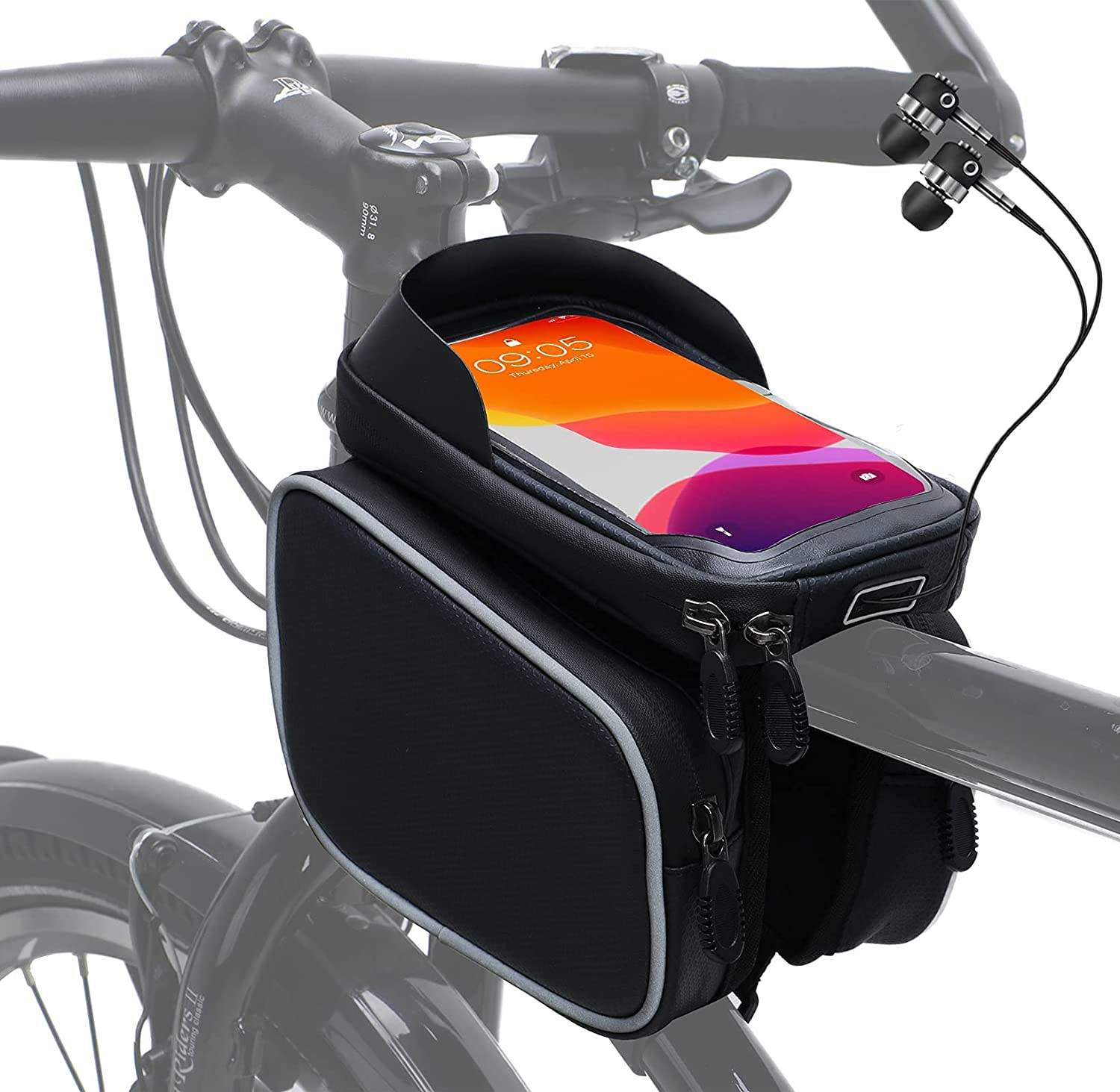 Fahrrad-Handy-Frontrahmentasche – wasserdichte Fahrrad-Oberrohr-Fahrrad-Telefon-Halterungs-Pack-Telefon-Hülle