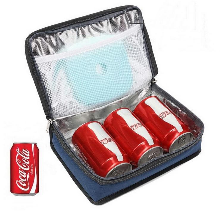 Tragbare kleine benutzerdefinierte Reise wasserdichte Lebensmittel Getränke isolierte Thermotasche Tragetasche 3 Dosen Kühltasche