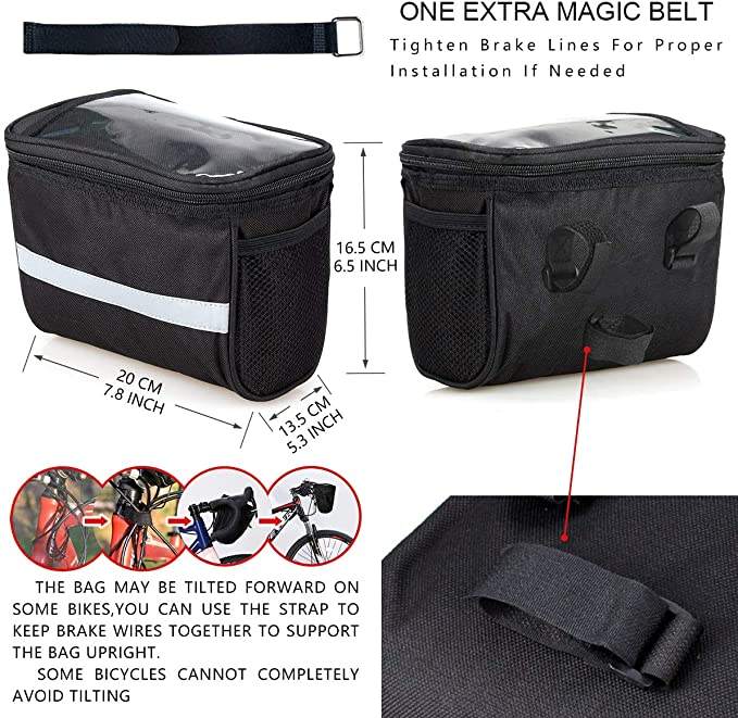 Großhandel Fahrradlenkertasche mit Mesh-Tasche Benutzerdefinierte Fahrradtasche Lenker Fahrradtasche Tasche