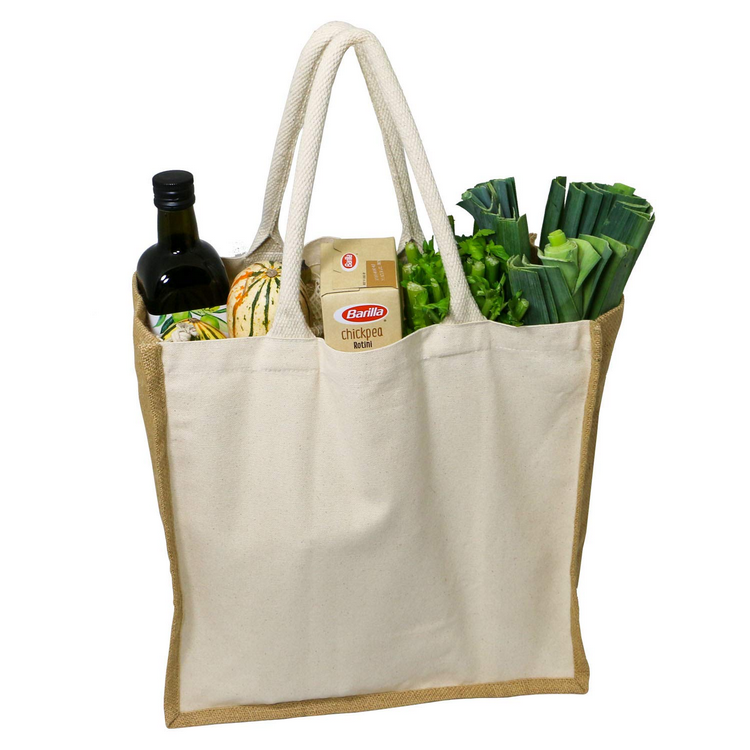 Heißer Großhandelsverkauf umweltfreundliche Hanf-Jute-Einkaufstasche-Leinwand Eco Green Linen Tote Fruit Shopping New Jute Bag