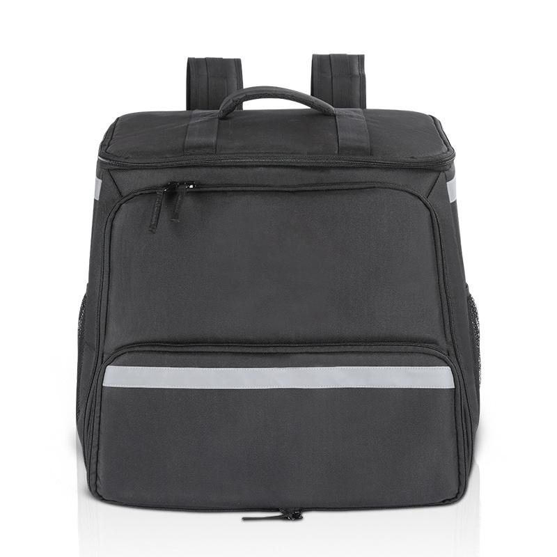 Wiederverwendbare schwarze Oxford-Pizza-Lebensmittellieferungs-Kühltaschen für den Außenbereich, isolierte Taschen, Thermo-Organizer-Rucksack
