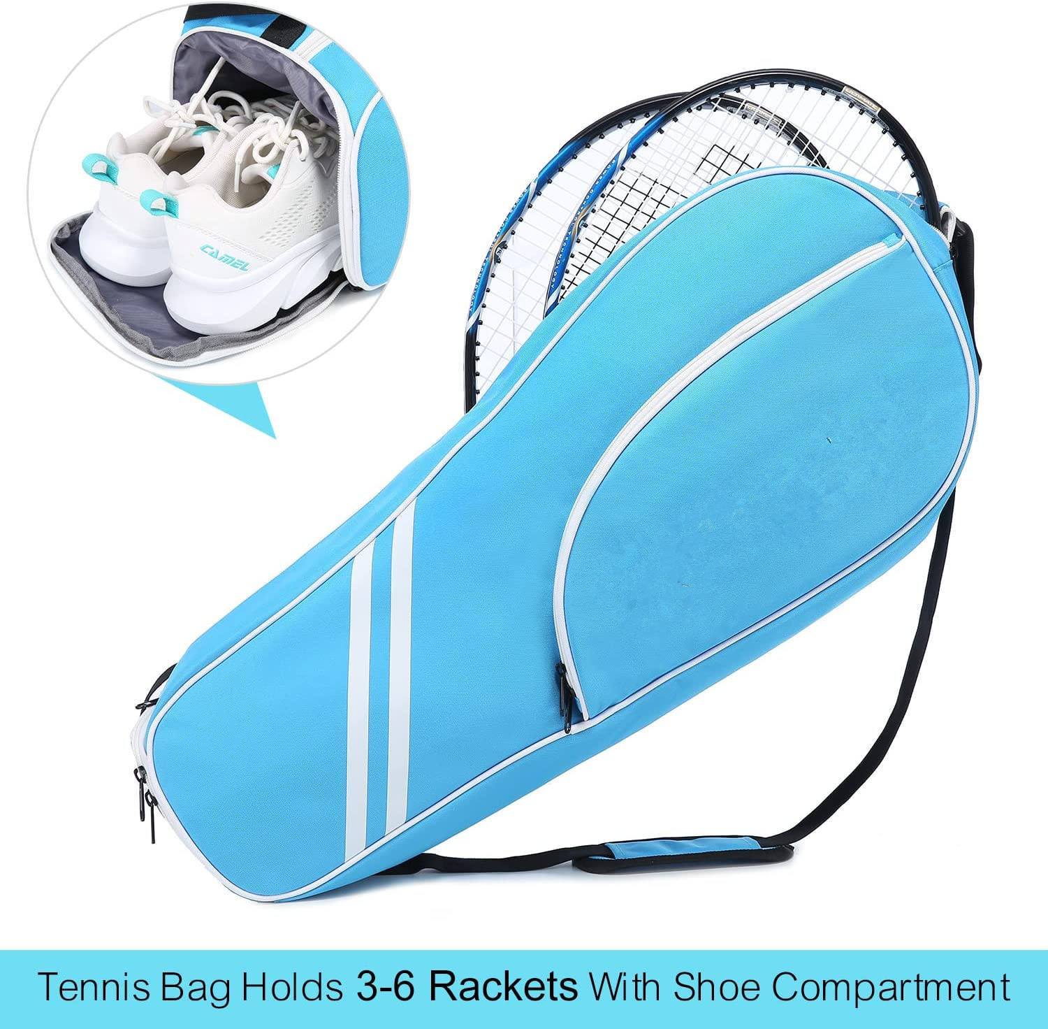 Hersteller Benutzerdefinierte Tennistasche Tennisschlägertasche Männer und Frauen Schutz und feste Pad-Schlägertasche mit Schuhtrenner