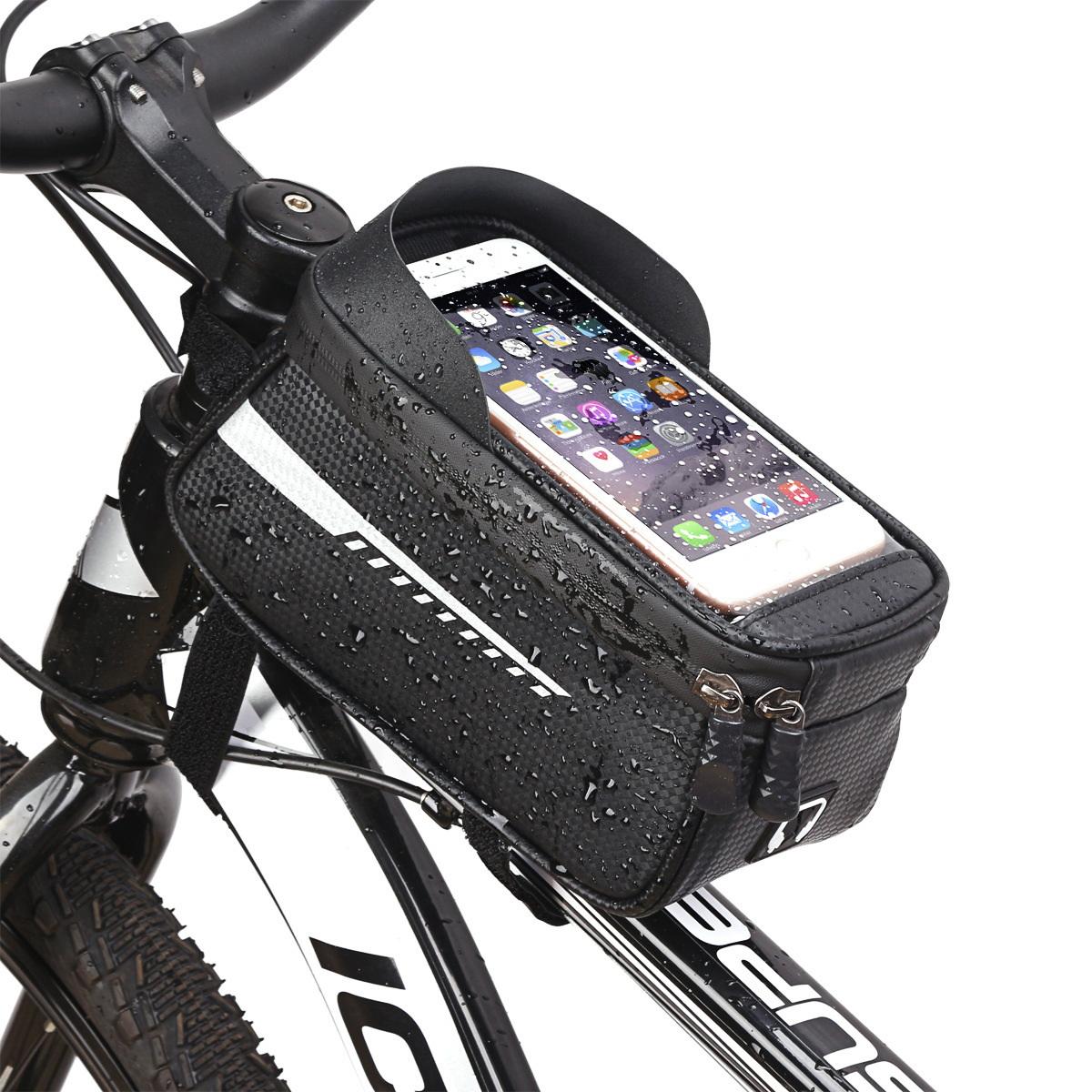 WHEEL UP Fahrrad-Telefon-Frontrahmen Wasserdichte Fahrrad-Telefon-Halterungstasche Fahrrad-Oberrohr-Rahmentasche