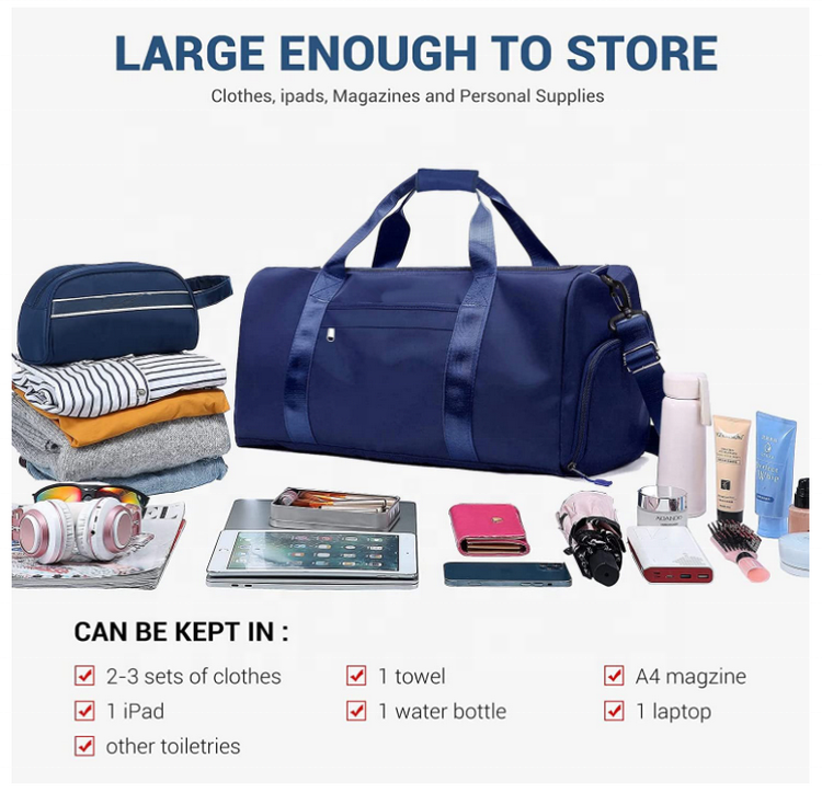 Wasserdichte, tragbare, benutzerdefinierte Reise-Sporttaschen, Crossbody, Sport, Tanz, Weekender, Sport-Duffle-Tasche für die Nacht