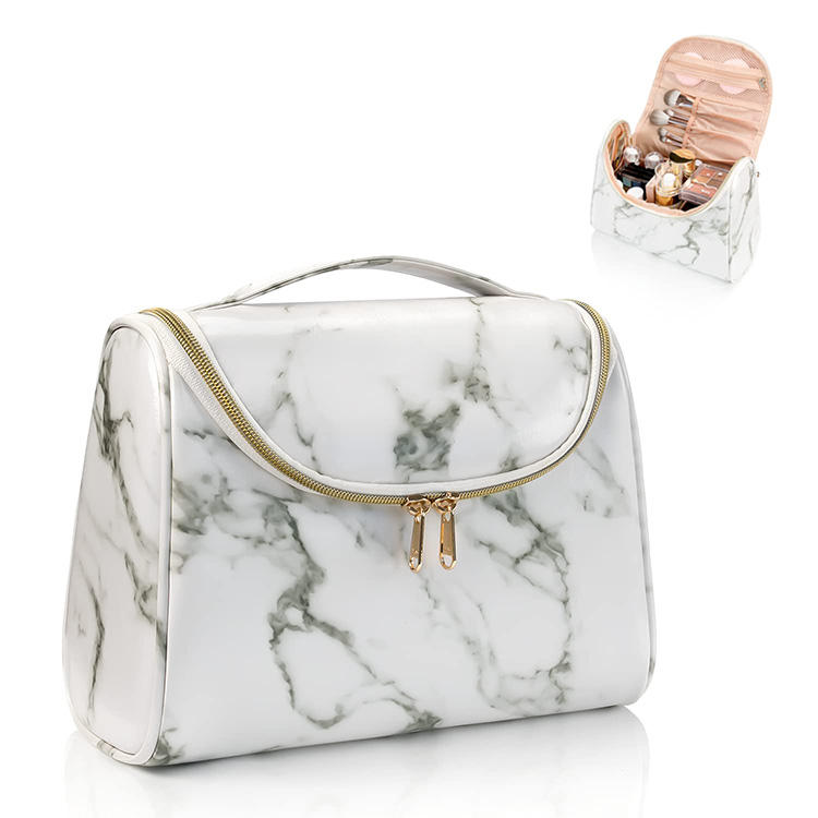 Fabrik Großhandel kosmetische wasserdichte PU Leder Kulturbeutel Organizer Tasche Luxus Make-up Tasche
